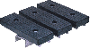 Triple width keel pad assembly